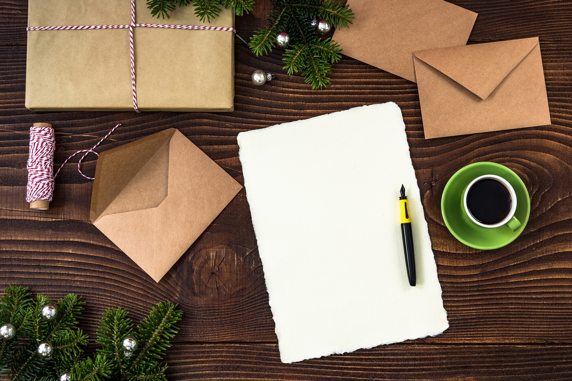 Writting letter to Santa Claus, overhead