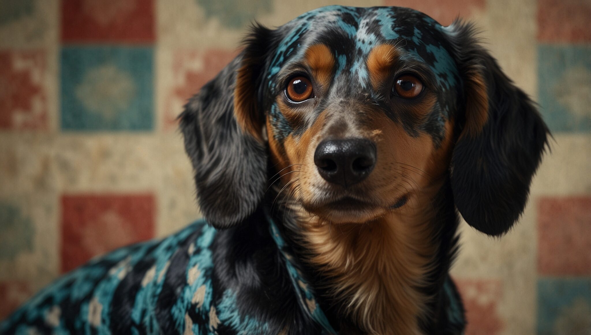 teckels arlequin bleu