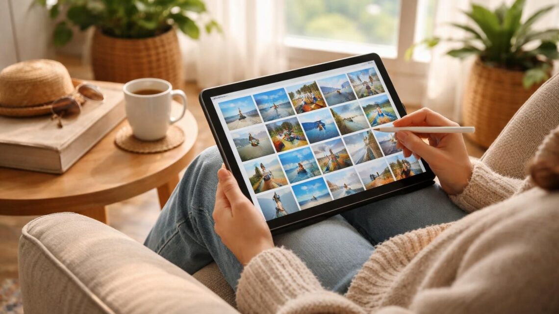 Trier et sauvegarder ses photos de vacances sur tablette Windows, au calme