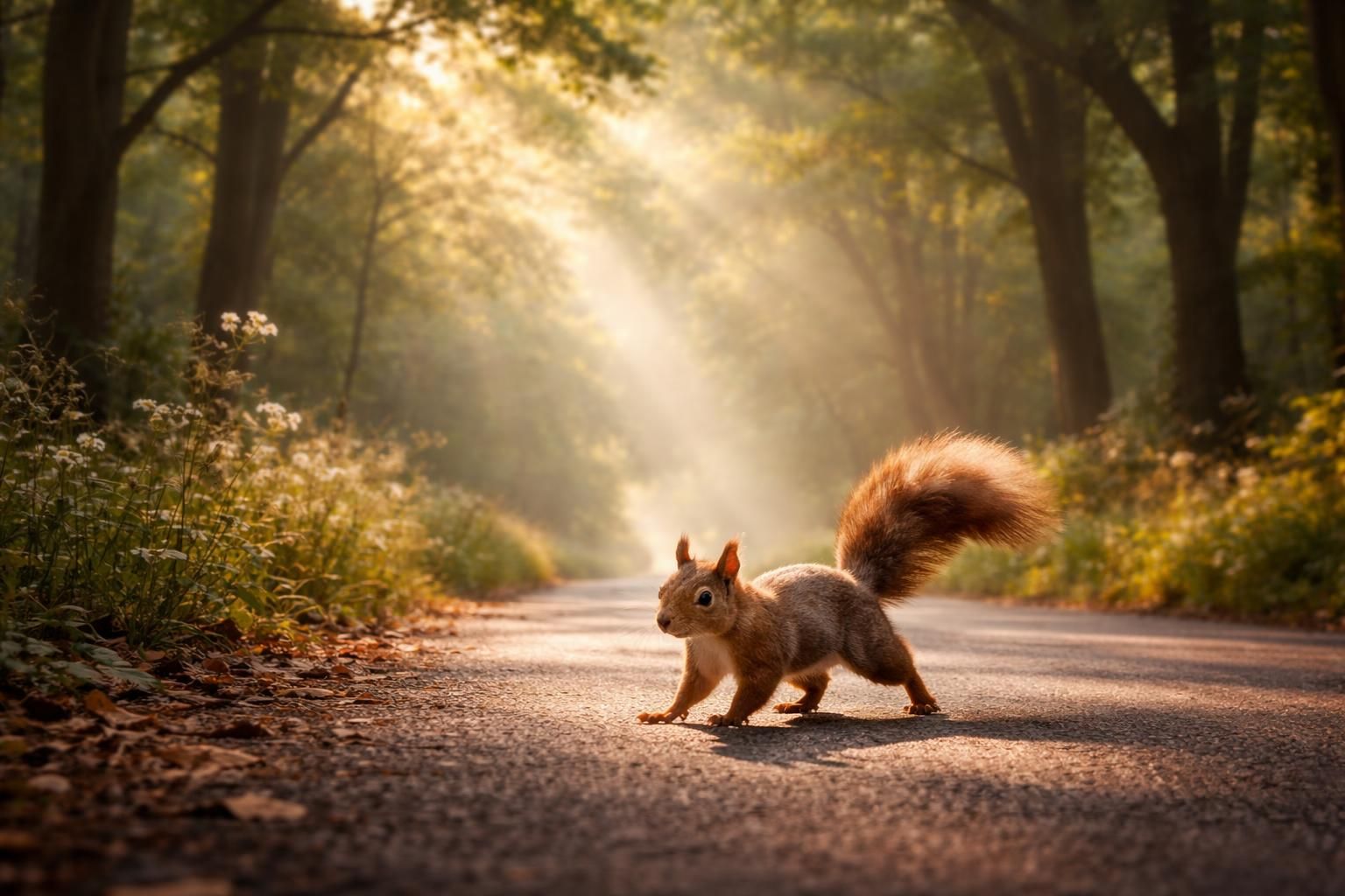 découvrez la signification spirituelle profonde de voir un écureuil traverser la route et le message important que l'univers vous envoie à travers ce signe inhabituel.