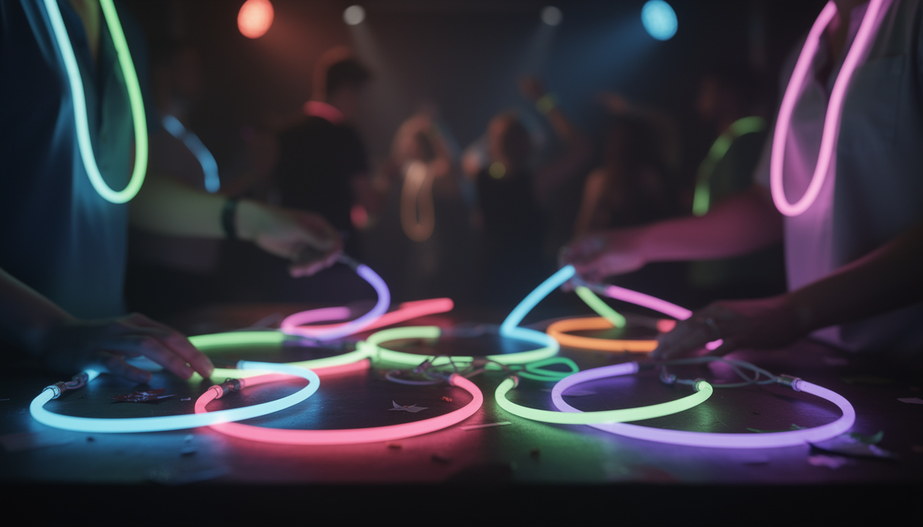 découvrez les colliers lumineux pour soirée, l'accessoire incontournable pour attirer tous les regards et briller dans l'obscurité lors de vos fêtes et événements nocturnes.