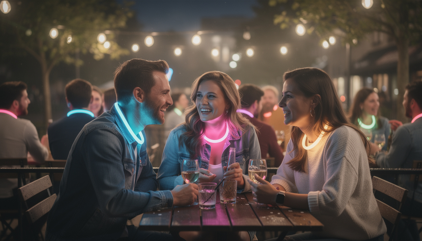 découvrez les colliers lumineux pour soirée, l'accessoire idéal pour attirer tous les regards et briller dans l'obscurité lors de vos événements nocturnes.